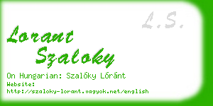 lorant szaloky business card