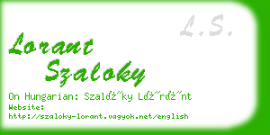 lorant szaloky business card